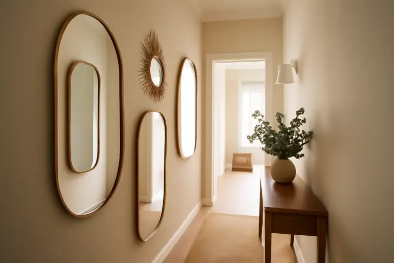 Come appendere specchi di design in corridoio? Il trucco per creare profondità e luce negli spazi stretti