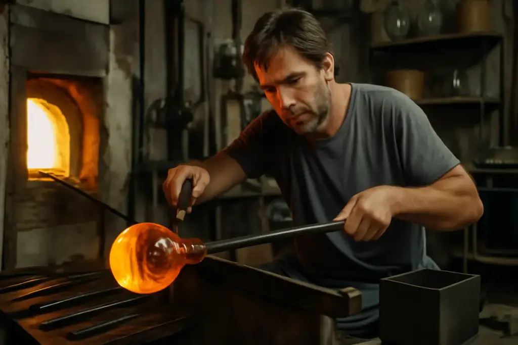 Come si lavora il vetro soffiato nei piccoli laboratori? La tecnica rivelata direttamente dagli artigiani