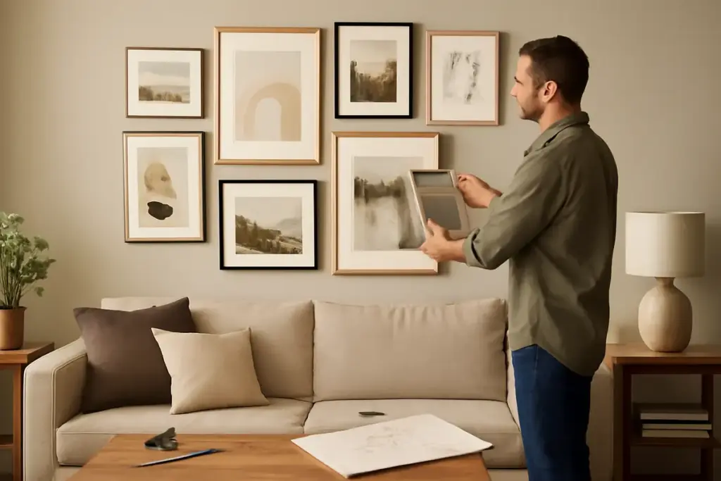 Come si realizza una parete gallery in salotto? I segreti per un effetto ordinato e personale